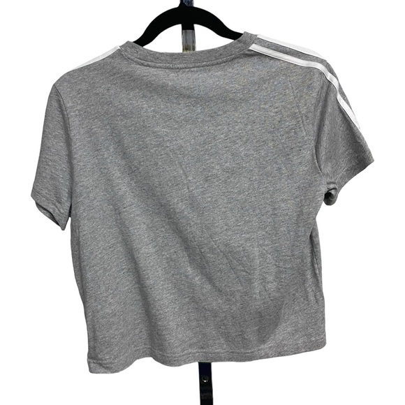 Adidas gray and white cropped athletic t-shirt New with Tags size small - Picture 2 of 2